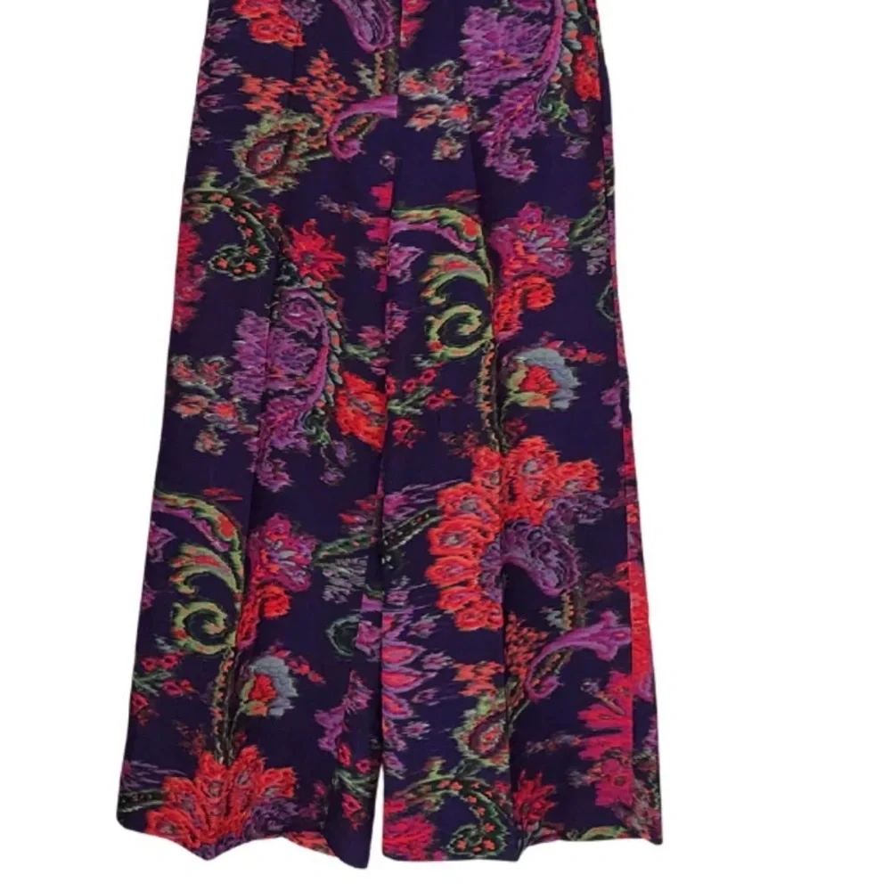 H&M Statement Wide Leg Pants Floral Paisley Print Size 8 - Picture 6 of 8